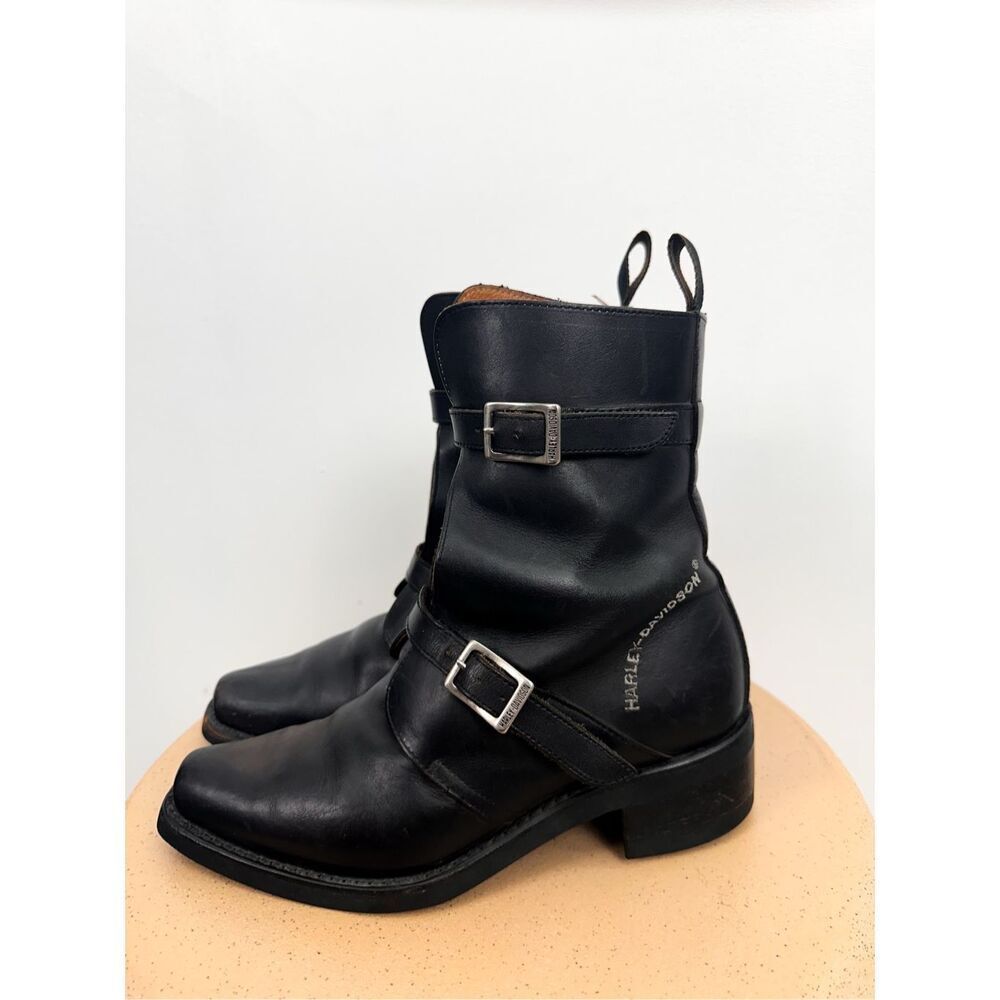 Harley Davidson Women’s Vintage Motorcycle Riding Mid Calf Double Buckle Boot